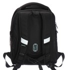 Ранец каркасный Grizzly, 36×29×18 см, брелок, плюшевый, чёрный - Фото 5