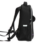 Ранец каркасный, 37 х 26 х 16 см, Grizzly, + брелок, чёрный - фото 24060694