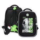 Ранец каркасный Grizzly, 37×26×16 см, чёрный - Фото 1