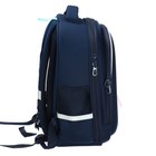 Ранец каркасный, 36 х 28 х 20 см, Grizzly, светодиодная подсветка с брелком, тёмно-синий - фото 24060704