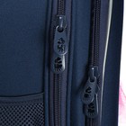 Ранец каркасный, 36 х 28 х 20 см, Grizzly, светодиодная подсветка с брелком, тёмно-синий - фото 24060709