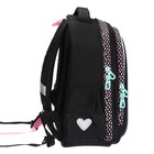 Ранец каркасный, 36 х 28 х 20 см, Grizzly, + брелок, чёрный - фото 24048075