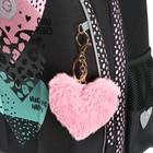 Ранец каркасный, 36 х 28 х 20 см, Grizzly, + брелок, чёрный - фото 24048081