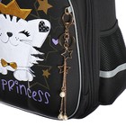 Ранец каркасный, 36 х 28 х 20 см, Grizzly, из плюша, + брелок, чёрный - фото 24054531