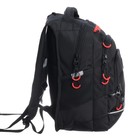 Рюкзак школьный, 40 х 25 х 22 см, Grizzly, эргономичная спинка, отделение для ноутбука, чёрный/красный - Фото 4