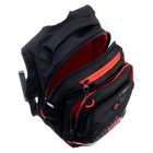 Рюкзак школьный, 40 х 25 х 22 см, Grizzly, эргономичная спинка, отделение для ноутбука, чёрный/красный - Фото 8