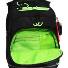 Рюкзак школьный, 40 х 25 х 22 см, Grizzly, эргономичная спинка, отделение для ноутбука, чёрный/зелёный - Фото 12