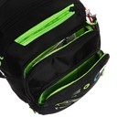 Рюкзак школьный, 40 х 25 х 22 см, Grizzly, эргономичная спинка, отделение для ноутбука, чёрный/зелёный - Фото 13