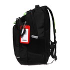 Рюкзак школьный, 40 х 25 х 22 см, Grizzly, эргономичная спинка, отделение для ноутбука, чёрный/зелёный - Фото 4