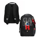 Рюкзак школьный, 38 х 29 х 16 см, Grizzly, эргономичная спинка, + брелок, чёрный - фото 12324353