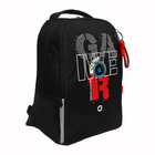 Рюкзак школьный, 38 х 29 х 16 см, Grizzly, эргономичная спинка, + брелок, чёрный - Фото 2