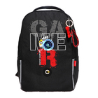 Рюкзак школьный, 38 х 29 х 16 см, Grizzly, эргономичная спинка, + брелок, чёрный - Фото 3