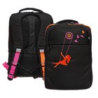 Рюкзак молодёжный 40 х 28 х 16 см, Grizzly, эргономичная спинка, отделение для ноутбука, чёрный - фото 300026560