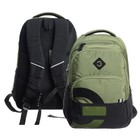 Рюкзак молодёжный 45 х 32 х 23 см, Grizzly, эргономичная спинка, чёрный/зелёный - фото 321504556