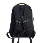Рюкзак молодёжный 45 х 32 х 23 см, Grizzly, эргономичная спинка, чёрный/зелёный - Фото 5
