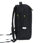 Рюкзак молодёжный 41,5 х 29 х 18 см, Grizzly, эргономичная спинка, отделение для ноутбука, чёрный - фото 9854490