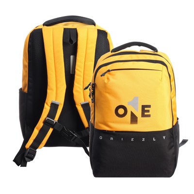 Рюкзак молодёжный 43 х 29 х 15 см, Grizzly, эргономичная спинка, отделение для ноутбука, чёрный