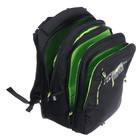 Рюкзак молодёжный 42 х 31 х 22 см, Grizzly, эргономичная спинка, отделение для ноутбука, чёрный/зелёный - фото 9784046