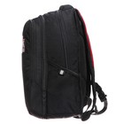 Рюкзак молодёжный 42 х 31 х 22 см, Grizzly, эргономичная спинка, отделение для ноутбука, чёрный/красный - фото 9854507