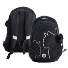 Рюкзак молодёжный 40 х 29 х 20 см, Grizzly, эргономичная спинка, отделение для ноутбука, чёрный - фото 3429606
