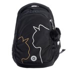 Рюкзак молодёжный 40 х 29 х 20 см, Grizzly, эргономичная спинка, отделение для ноутбука, чёрный - фото 9661074