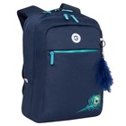 Рюкзак молодёжный 40 х 28 х 16 см, Grizzly, эргономичная спинка, отделение для ноутбука, синий - фото 26013102