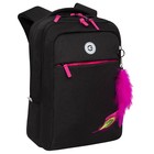 Рюкзак молодёжный 40 х 28 х 16 см, Grizzly, эргономичная спинка, отделение для ноутбука, чёрный - фото 26013108
