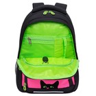 Рюкзак школьный, 39 х 30 х 19 см, Grizzly, эргономичная спинка, отделение для ноутбука, + брелок, чёрный/розовый - Фото 3