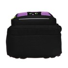 Рюкзак школьный, 39 х 30 х 19 см, Grizzly, эргономичная спинка, + брелок, чёрный/фиолетовый - Фото 8