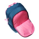 Рюкзак школьный, 38 х 28 х 18 см, Grizzly, эргономичная спинка, синий - Фото 11