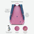 Рюкзак школьный, 38 х 28 х 18 см, Grizzly, эргономичная спинка, синий - Фото 3
