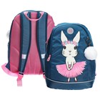 Рюкзак школьный, 38 х 28 х 18 см, Grizzly, эргономичная спинка, синий - Фото 4