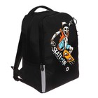 Рюкзак школьный, 38 х 29 х 16 см, Grizzly, эргономичная спинка, чёрный - Фото 2
