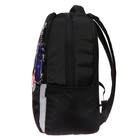 Рюкзак школьный, 38 х 29 х 16 см, Grizzly, эргономичная спинка, чёрный - Фото 4