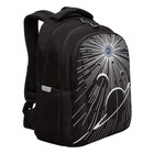 Рюкзак школьный, 40 х 27 х 20 см, Grizzly, эргономичная спинка, отделение для ноутбука, чёрный - фото 9064115
