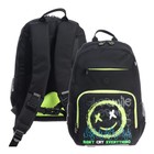 Рюкзак школьный, 40 х 25 х 13 см, Grizzly, эргономичная спинка, отделение для ноутбука, чёрный/жёлтый - фото 26013138
