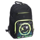 Рюкзак школьный, 40 х 25 х 13 см, Grizzly, эргономичная спинка, отделение для ноутбука, чёрный/жёлтый - Фото 2