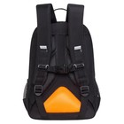 Рюкзак школьный, 40 х 25 х 13 см, Grizzly, эргономичная спинка, отделение для ноутбука, чёрный/оранжевый - Фото 2