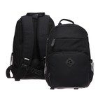 Рюкзак школьный, 40 х 25 х 13 см, Grizzly, эргономичная спинка, отделение для ноутбука, чёрный - фото 3871686