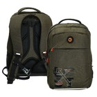 Рюкзак школьный, 39 х 26 х 19 см, Grizzly, эргономичная спинка, отделение для ноутбука, хаки - Фото 1