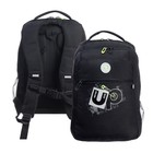 Рюкзак школьный, 39 х 26 х 19 см, Grizzly, эргономичная спинка, отделение для ноутбука, чёрный - фото 10016741