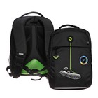 Рюкзак школьный, 39 х 26 х 19 см, Grizzly, эргономичная спинка, отделение для ноутбука, чёрный - фото 10016765