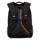 Рюкзак школьный, 39 х 26 х 19 см, Grizzly, эргономичная спинка, отделение для ноутбука, чёрный/оранжевый - Фото 2