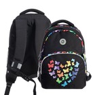 Рюкзак школьный, 40 х 27 х 20 см, Grizzly, эргономичная спинка, отделение для ноутбука, чёрный - фото 3429943