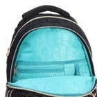 Рюкзак школьный, 40 х 27 х 20 см, Grizzly, эргономичная спинка, отделение для ноутбука, чёрный - Фото 13
