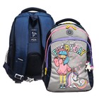 Рюкзак школьный, 40 х 27 х 20 см, Grizzly, эргономичная спинка, отделение для ноутбука, синий - фото 26013183