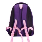 Рюкзак школьный, 39 х 30 х 20 см, Grizzly, эргономичная спинка, + брелок, фиолетовый - Фото 5
