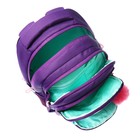 Рюкзак школьный, 39 х 30 х 20 см, Grizzly, эргономичная спинка, + брелок, фиолетовый - Фото 8