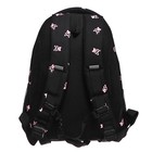 Рюкзак школьный, 39 х 30 х 20 см, Grizzly, эргономичная спинка, + брелок, чёрный - Фото 5