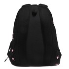 Рюкзак школьный, 39 х 30 х 20 см, Grizzly, эргономичная спинка, + брелок, чёрный - Фото 6